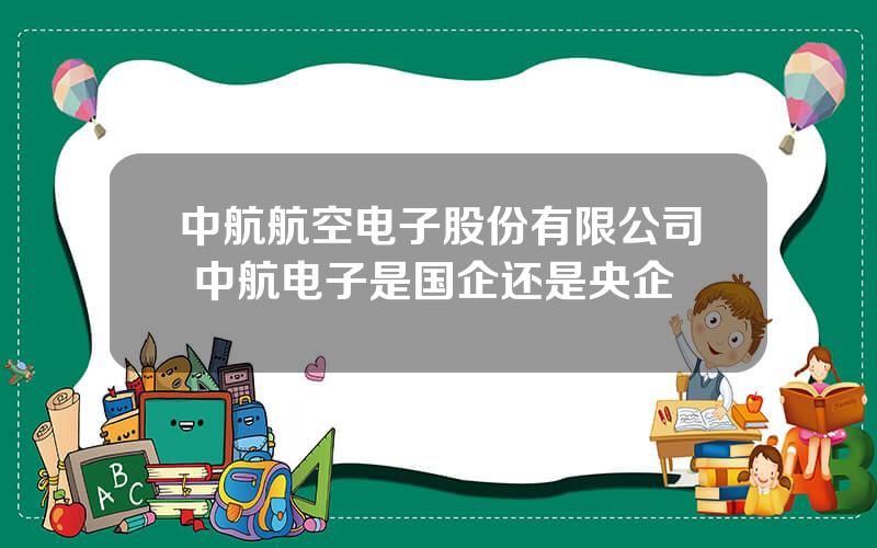 中航航空电子股份有限公司 中航电子是国企还是央企